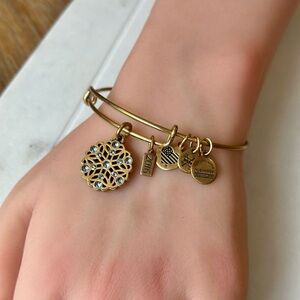 Alex and Ani Gold Snowflake Charm Bracelet 2016